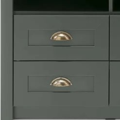 Landhaus Wohnwand in Dunkelgrün - Niestov (vierteilig)