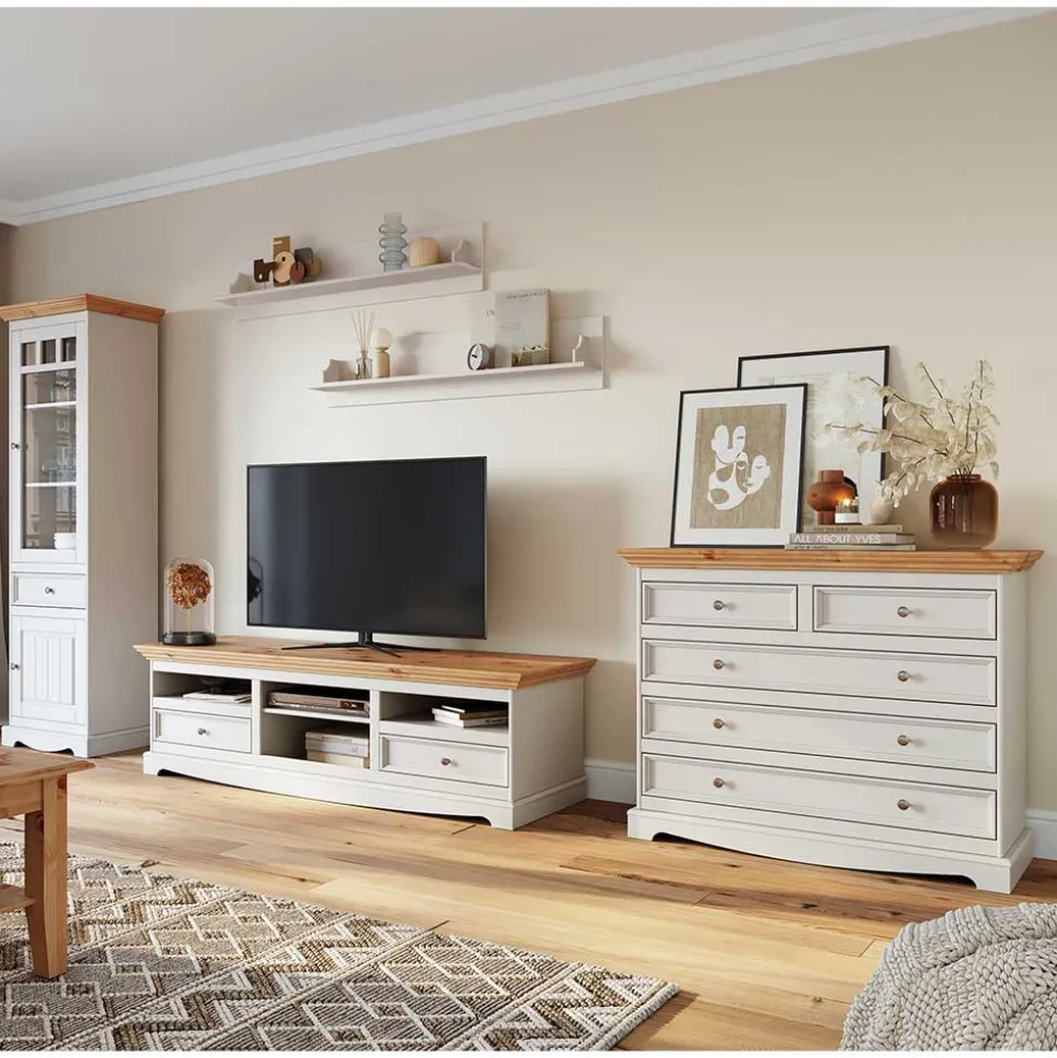 Landhaus Wohnwand Möbel - Vitablo (fünfteilig)