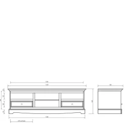 Landhaus Wohnwand Möbel - Vitablo (fünfteilig)