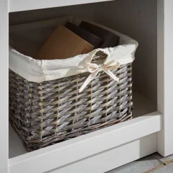 Landhaus Wohnzimmer Möbel in Weiß - Chelles (vierteilig)