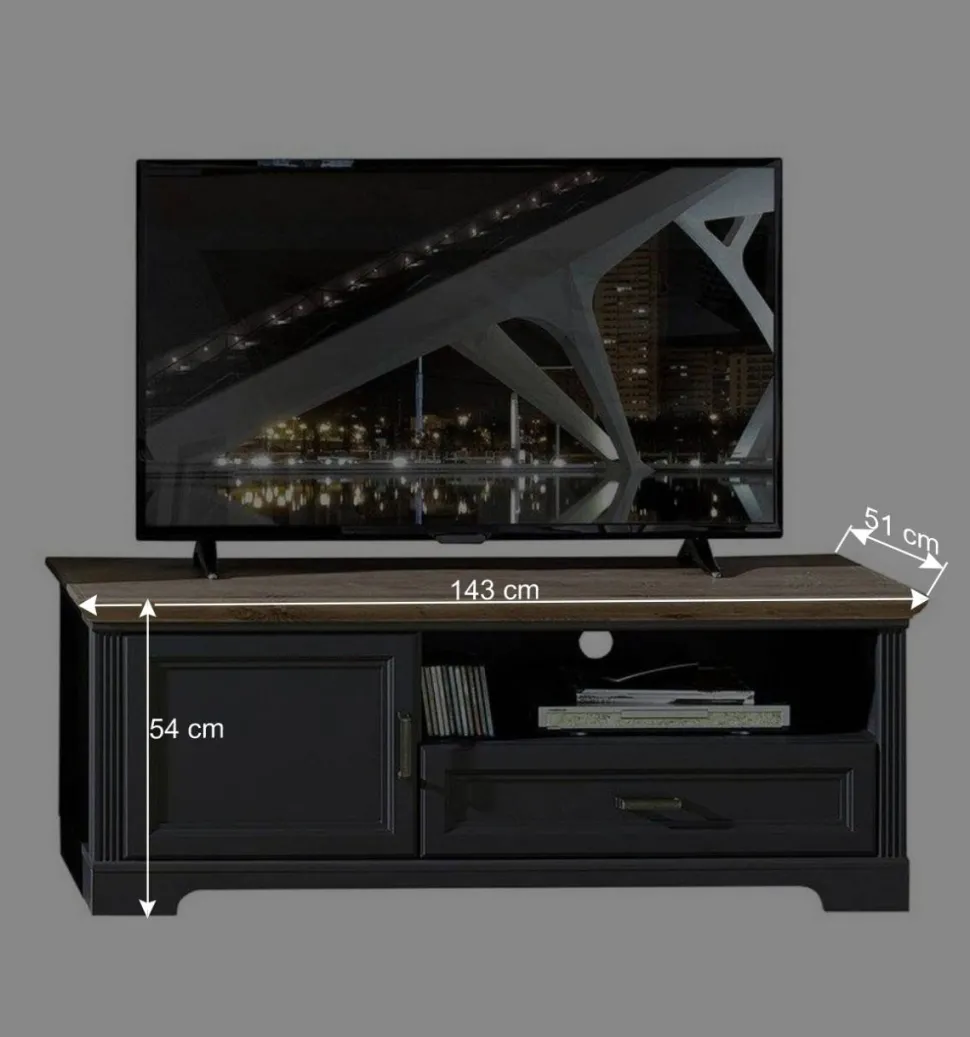 Landhaus Wohnzimmermöbel in Grau - Thumbs (dreiteilig)