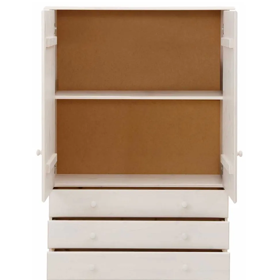 Landhaus Wäsche-Schrank in Weiß lackiert - Ilvestra