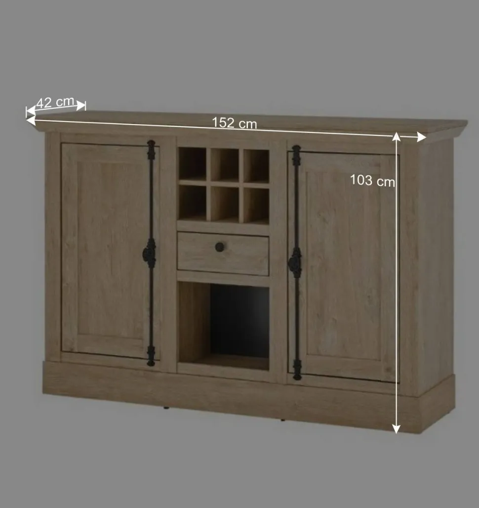 Landhaus-Anrichte in Eiche Gold - Hengas