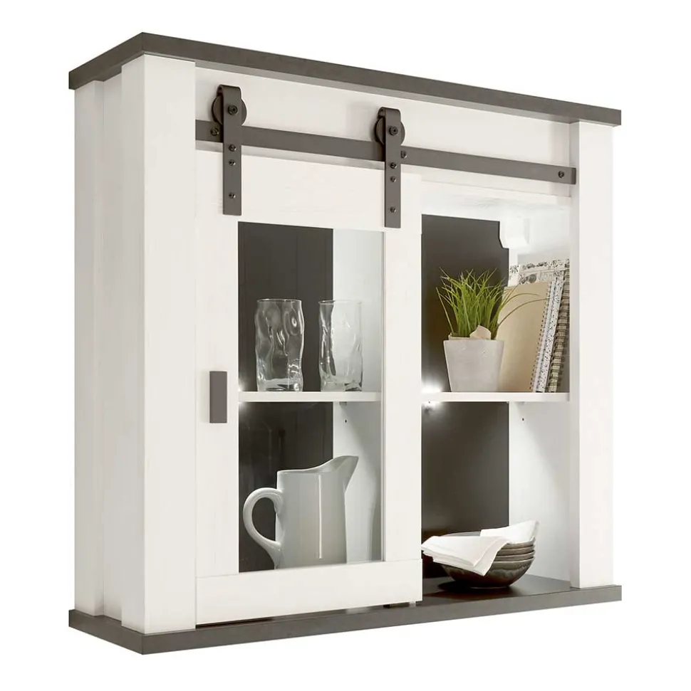 Landhausküche Oberschrank mit Glas Schiebetür - Eture