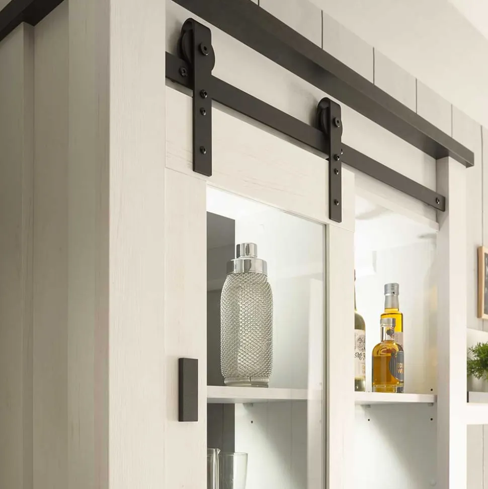 Landhausküche Oberschrank mit Glas Schiebetür - Eture