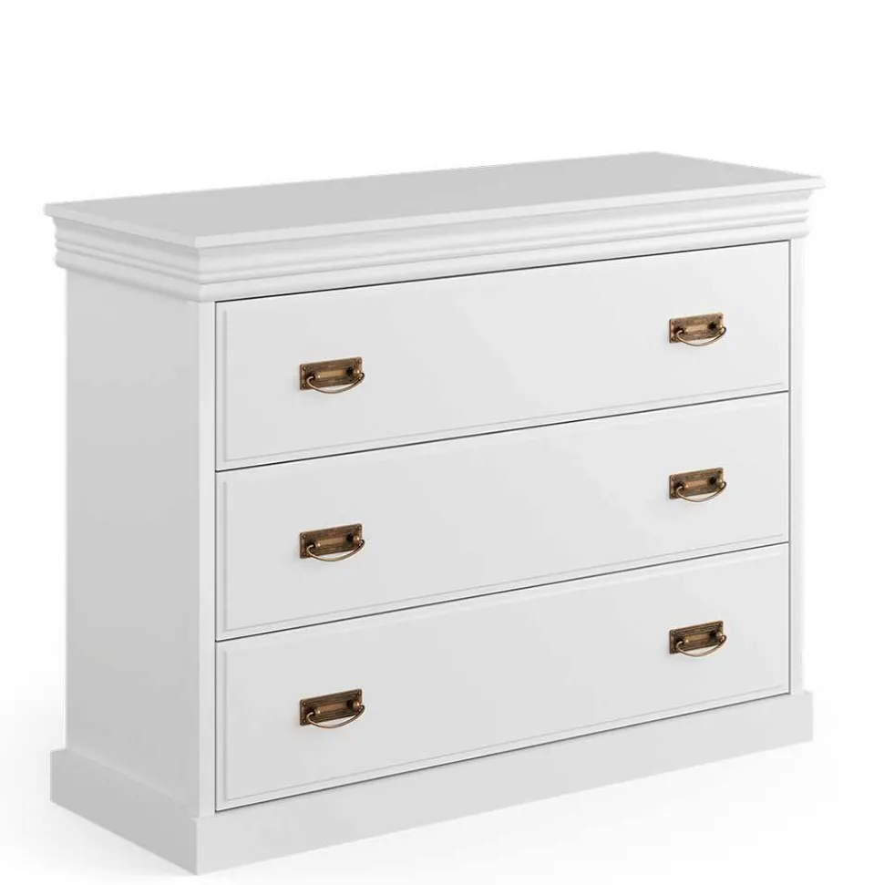 Landhauskommode in Weiß lackiert - Presto