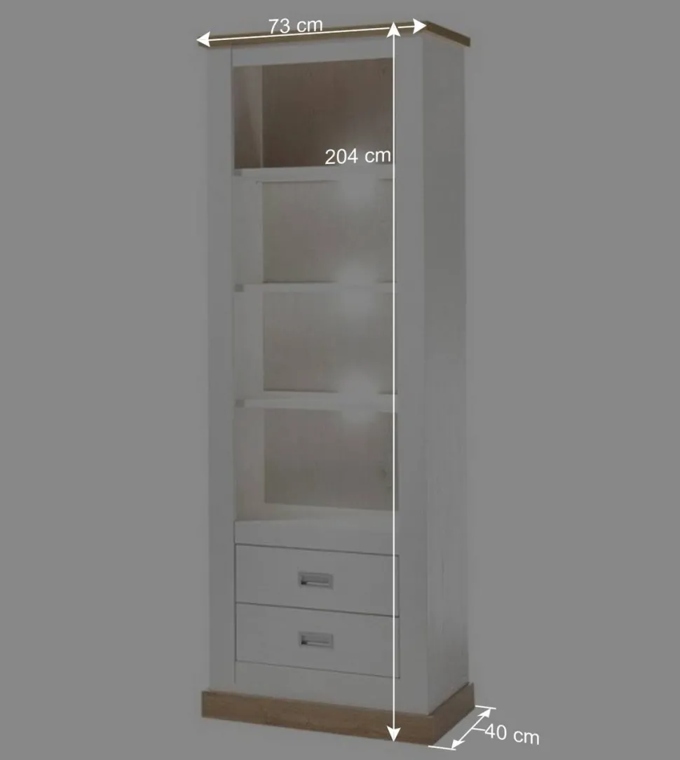 Landhausregal in Weiß & Dekor Wildeiche - Helkaska