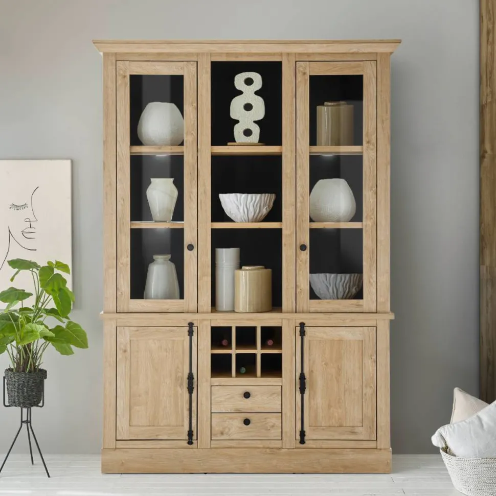 Landhaus-Schrank in Eiche Gold - Hengas