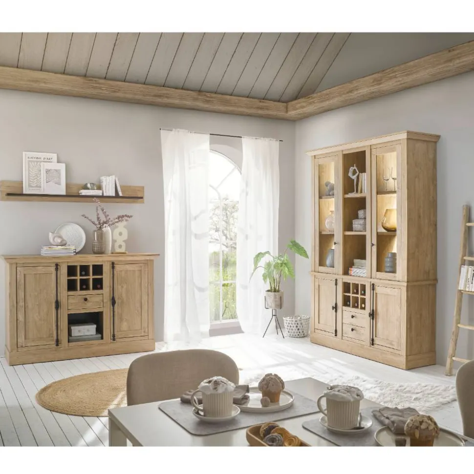 Landhaus-Schrank in Eiche Gold - Hengas