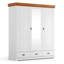 Landhausschrank in Weiß mit Kiefer - Varicano