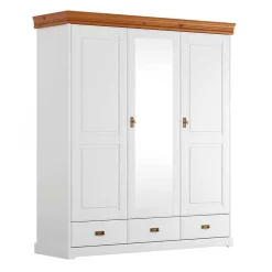 Landhausschrank in Weiß mit Kiefer - Varicano