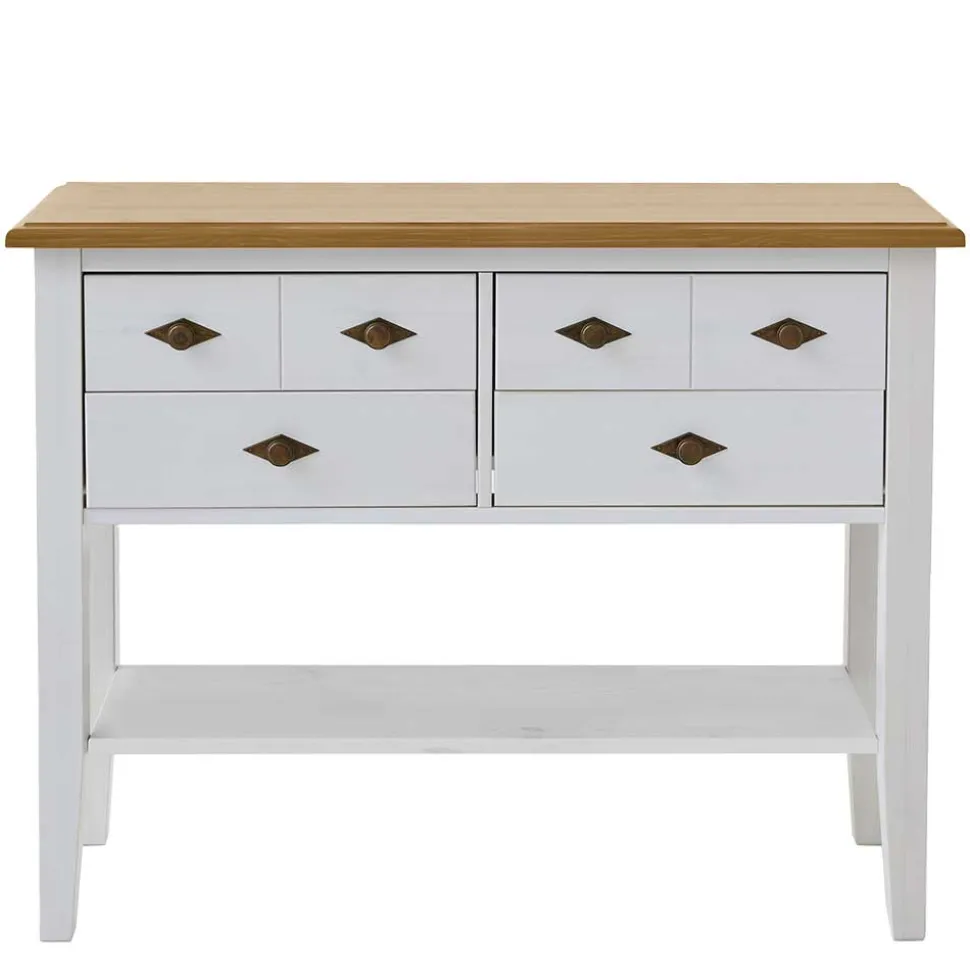 Landhausstil Möbel Set Sibiuta in Weiß (zweiteilig)