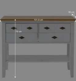Landhausstil Möbel Set Sibiuta in Weiß (zweiteilig)