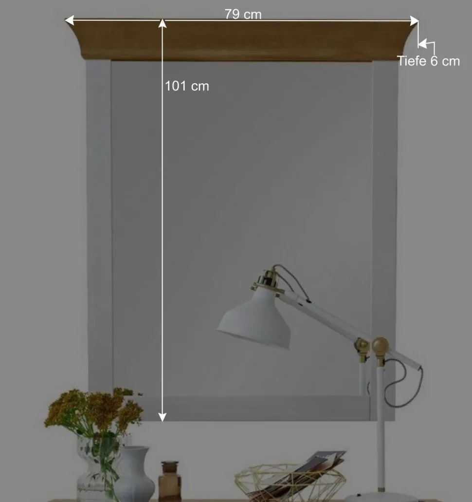 Landhausstil Möbel Set Sibiuta in Weiß (zweiteilig)