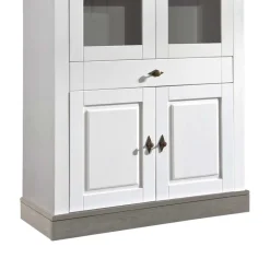 Landhausvitrine Mirandesca in Weiß Grau