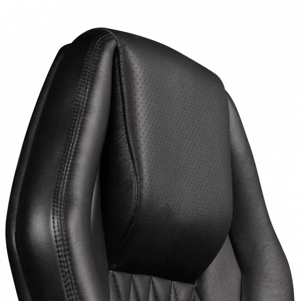 Leder Bürostuhl mit hoher Lehne in Schwarz - Posadas