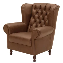 Leder Chesterfieldsessel in Cognac Braun - Martinos