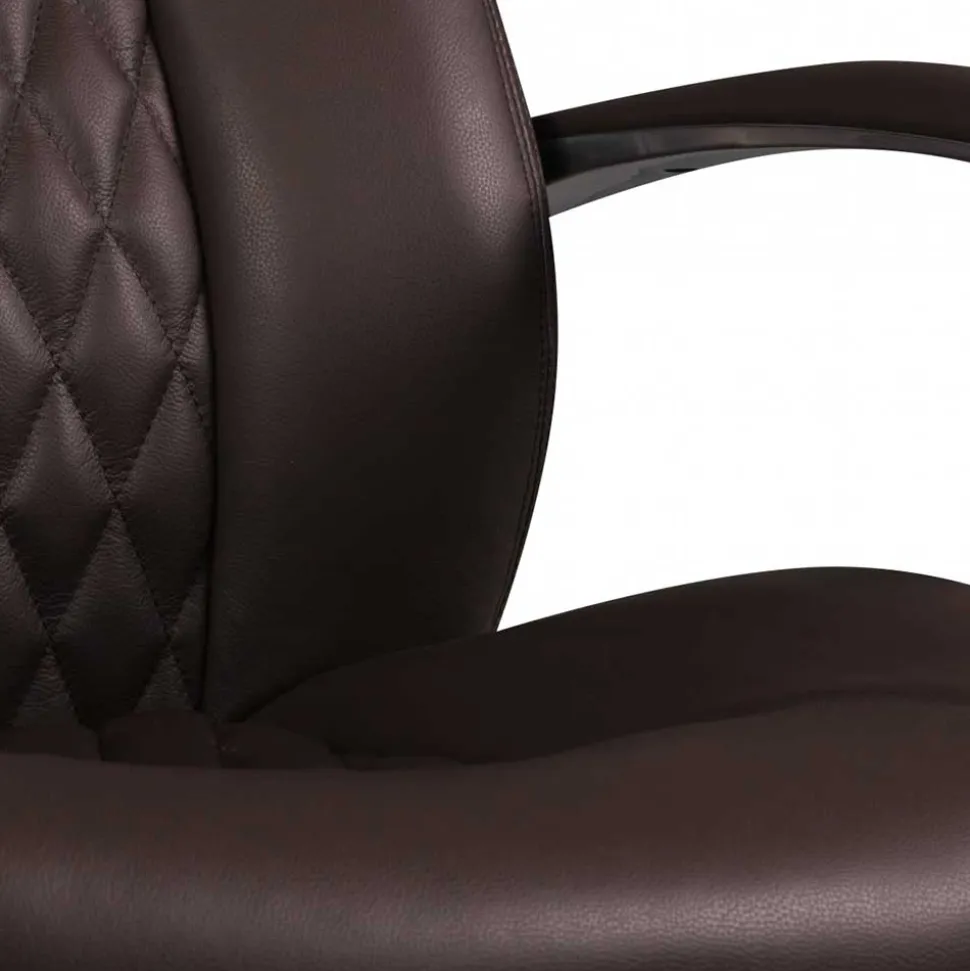 Leder Drehstuhl fürs Büro in Dunkelbraun - Tabara