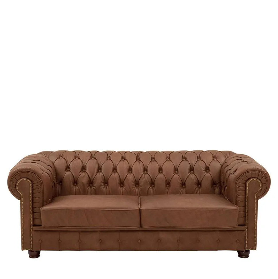 Leder Polstergarnitur Chesterfield - Gonron (dreiteilig)
