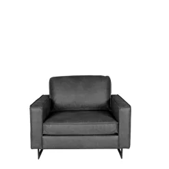 Leder Wohnzimmersessel in Anthrazit - Jimm