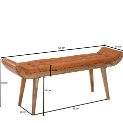 Lederbank in Cognac Braun - Zyrjeta