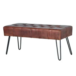 Lederbank mit Knopfheftungen - Nofre