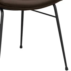 Lederstuhl mit Armlehnen in Braun - Unkorian (2er Set)