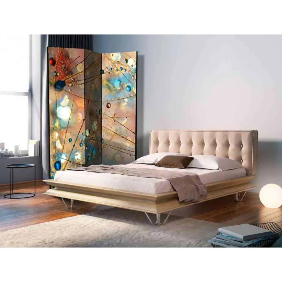 Leinwand Paravent Buntes Tropfenspiel - Eva