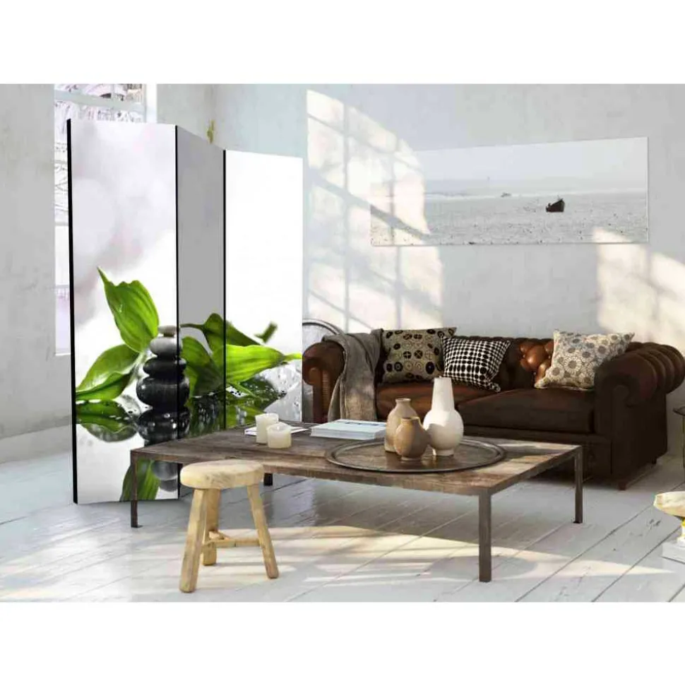 Leinwand Raumtrenner mit Zen Foto Druck - Anvidia