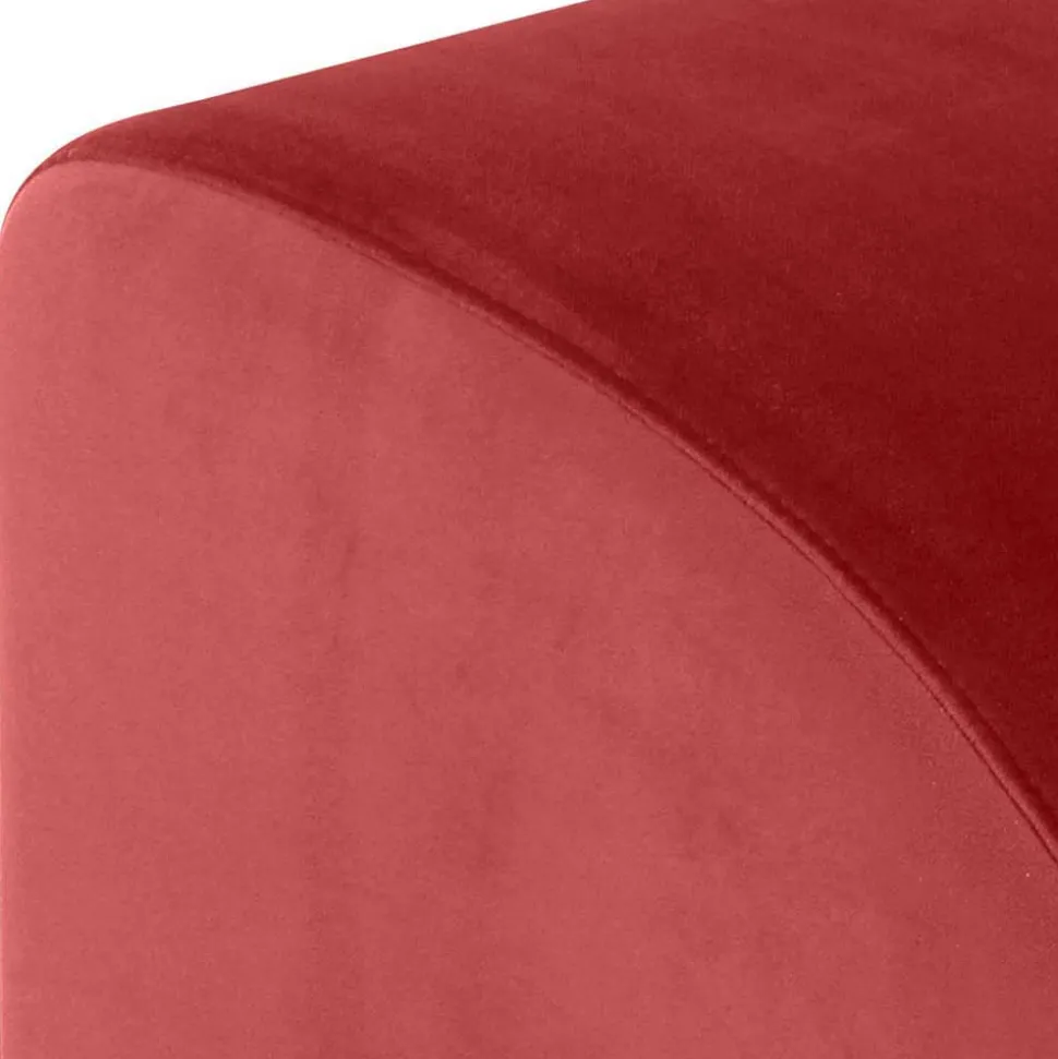 Lesesessel aus Samtvelours in Ziegel Rot - Danzante