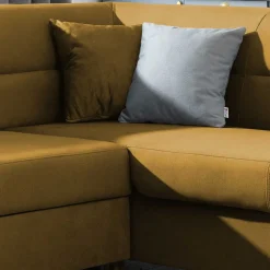 L-Form Bettcouch in Senfgelb Samt - Concista