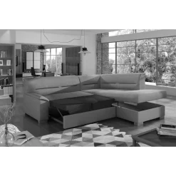 L-Form Bettcouch in Senfgelb Samt - Concista