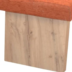 L-Form Eckbank in Orange und Eiche Natur - Cheze