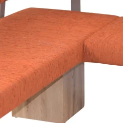 L-Form Eckbank in Orange und Eiche Natur - Cheze