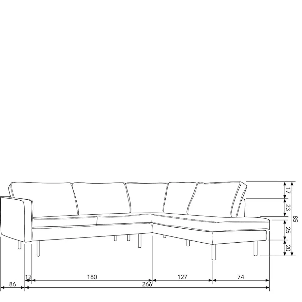 L-Form Wohnzimmer Sofa in Taupe Samt - Museo