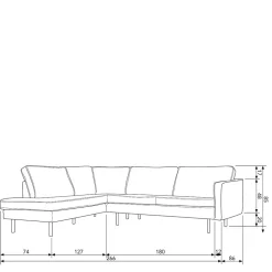 L-Form Wohnzimmer Sofa in Taupe Samt - Museo