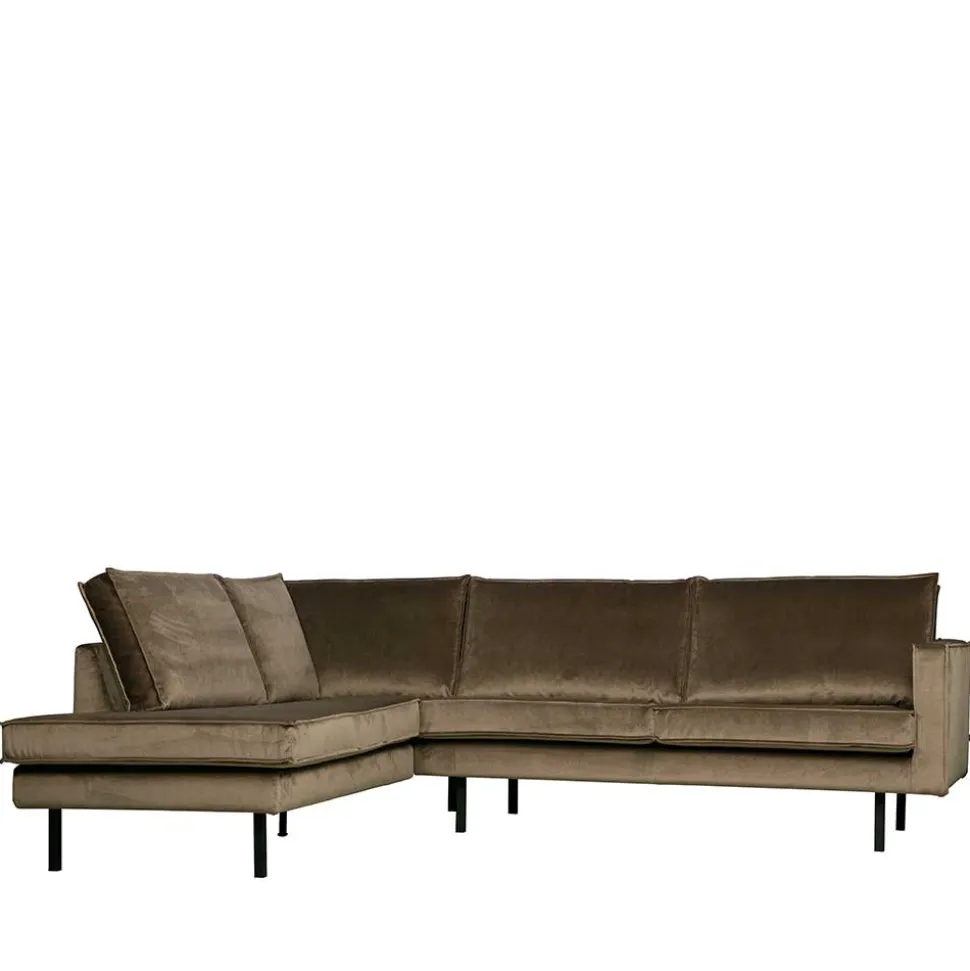 L-Form Wohnzimmer Sofa in Taupe Samt - Museo