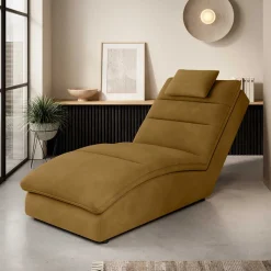 Liegesessel in Senfgelb Samt - Pedder