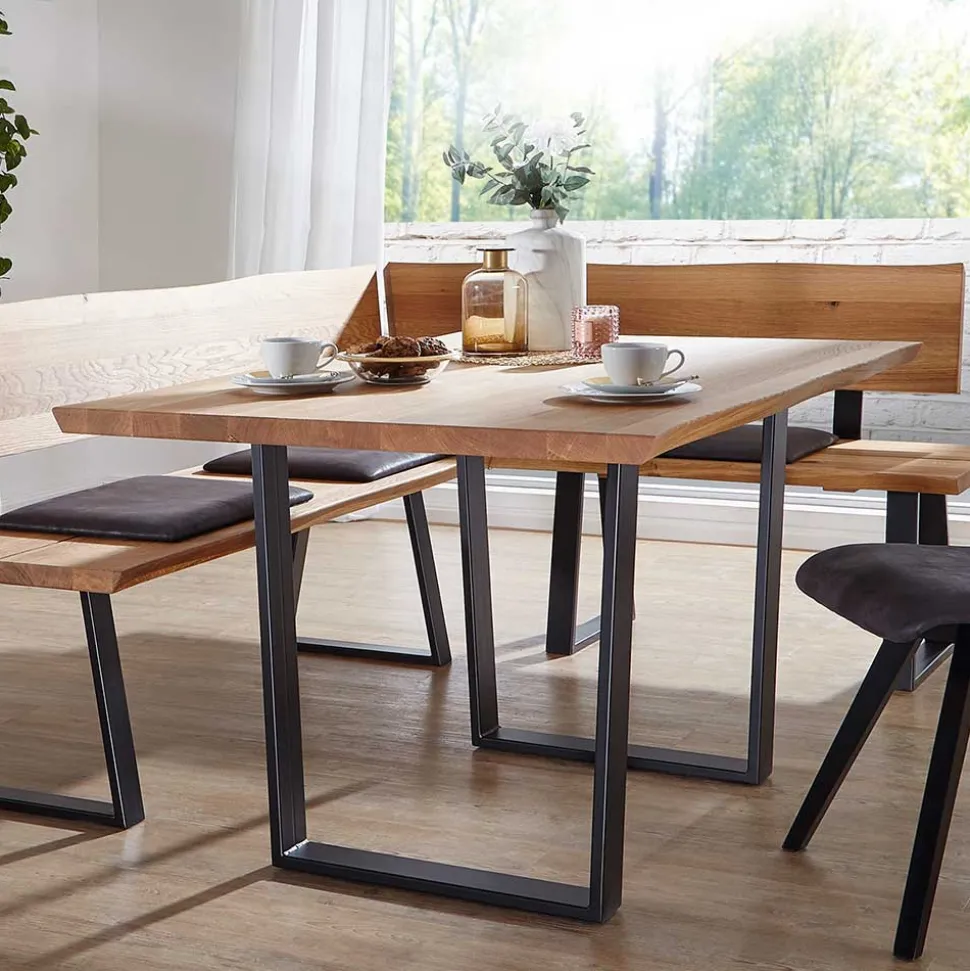 Live Edge Esstisch aus Wildeiche & Stahl - Sympatia