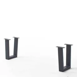 Live Edge Esszimmerbank mit Trapezbeinen - Malinsia