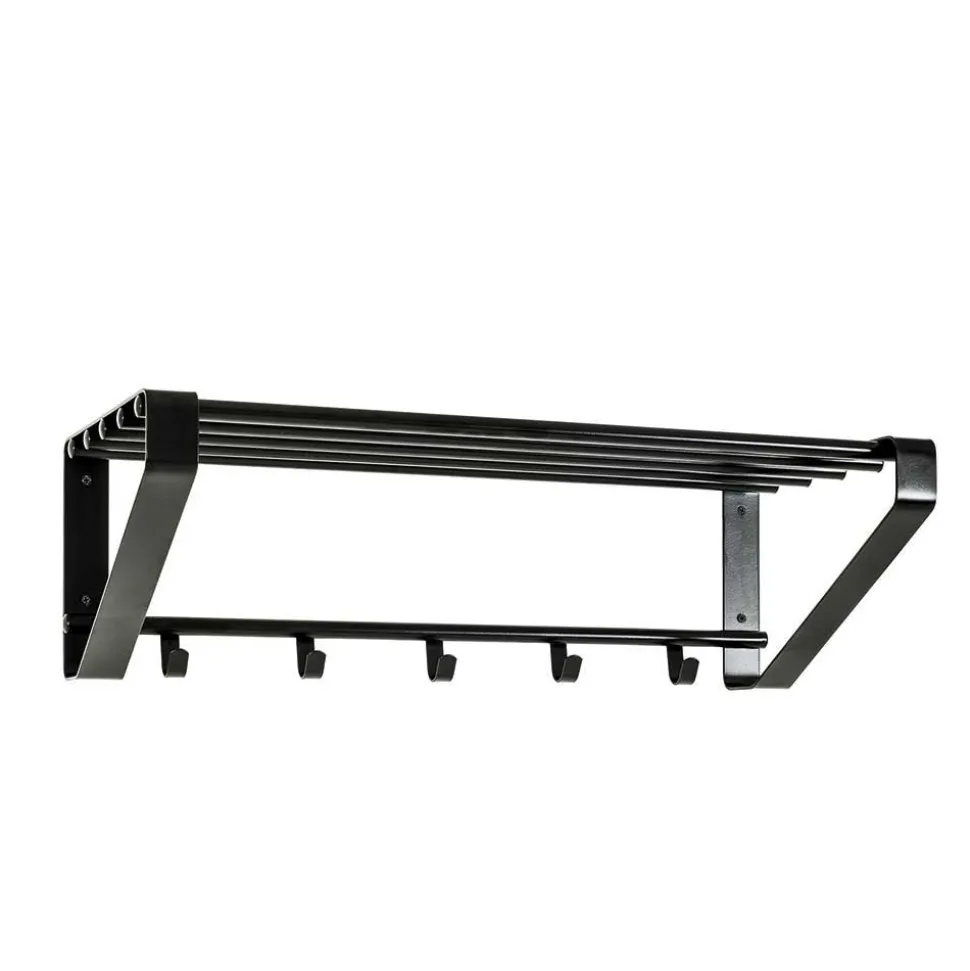 Loft Design Wandgarderobe in Schwarz Sumba aus Metall