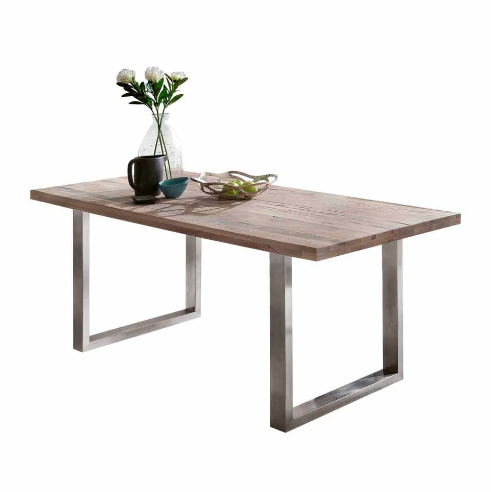 Loft Designtisch Deluiga mit Edelstahl Gestell