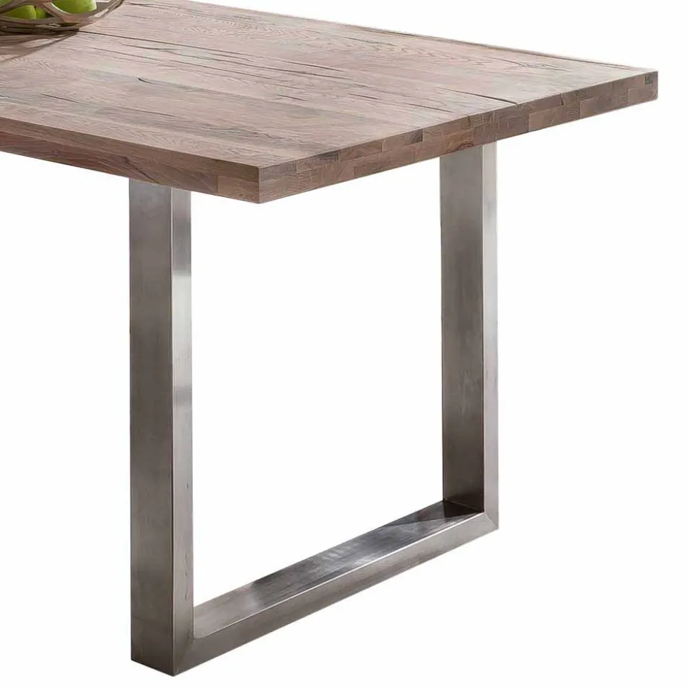 Loft Designtisch Deluiga mit Edelstahl Gestell