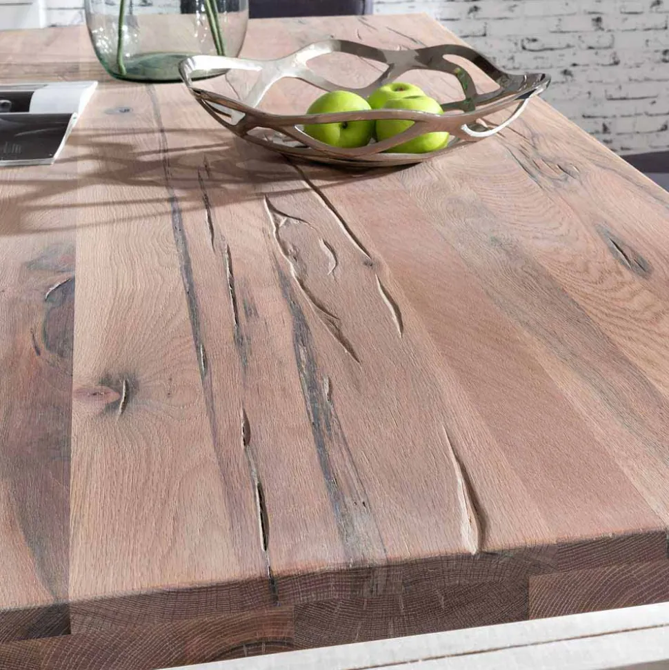 Loft Designtisch Deluiga mit Edelstahl Gestell