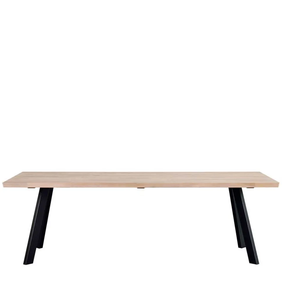 Loft Esstischgruppe mit Eiche White Wash Tisch Pulva & 6 Schalenstühlen (siebenteilig)