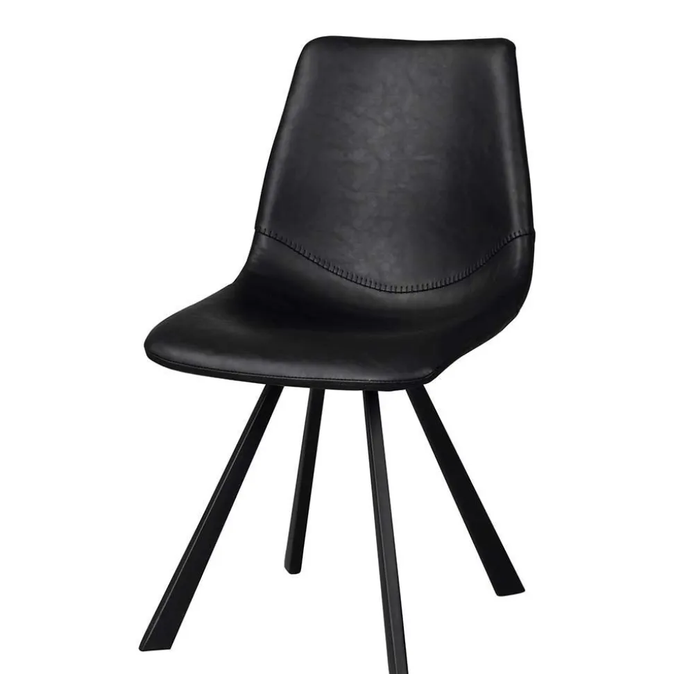 Loft Esstischgruppe mit Eiche White Wash Tisch Pulva & 6 Schalenstühlen (siebenteilig)