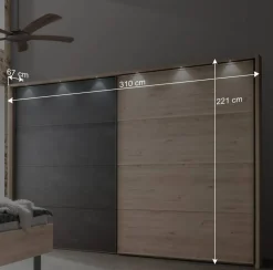 Loft Style Schlafzimmer komplett - Licruva (vierteilig)