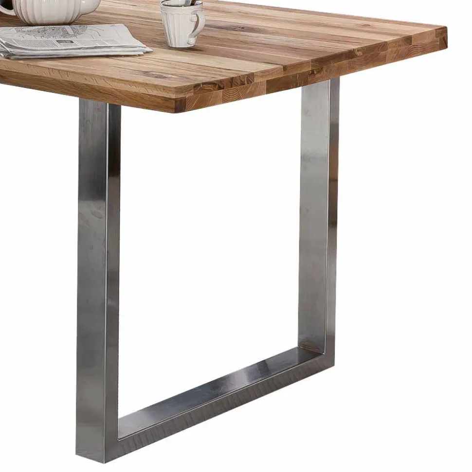 Loft Tisch Nestore aus Eiche und Edelstahl