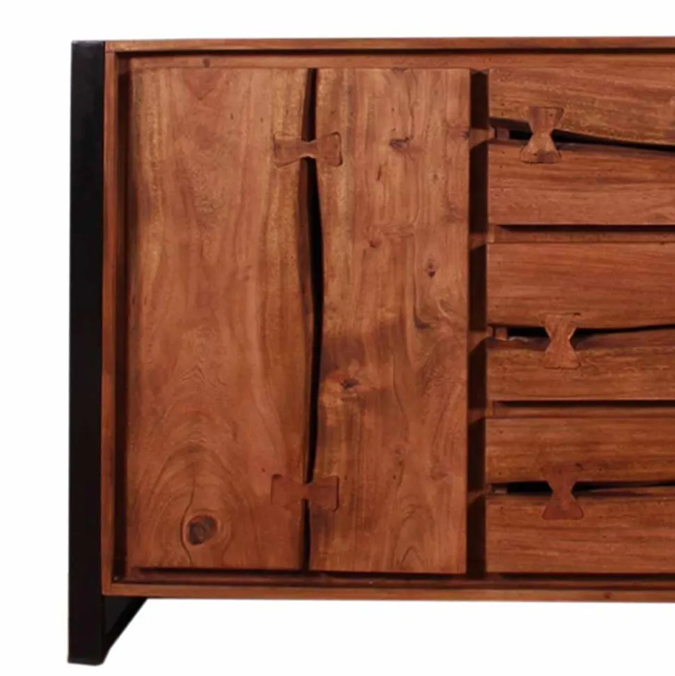 Loft-Stil Anrichte Smantana aus Akazie Massivholz