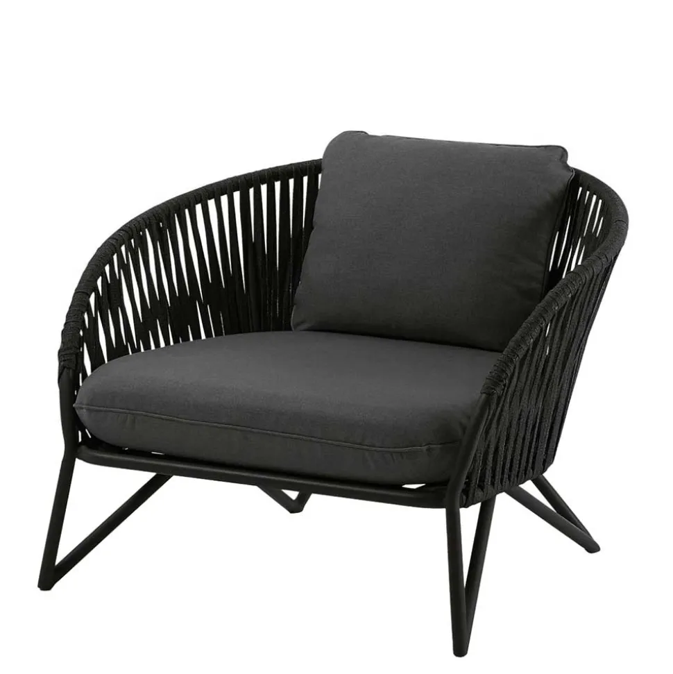 Lounge Sessel aus Kordel Geflecht & Stahl - Magona